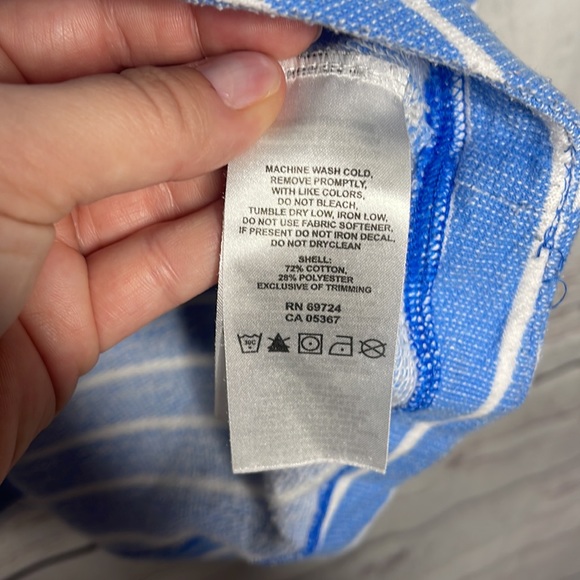 Columbia Blue White Striped Hoodie Pullover Sz Medium! - Picture 8 of 9